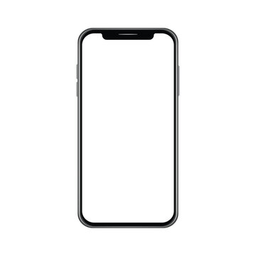 3d high quality vector mobile mockup of modern smartphone device hole punch camera. editable illustration. Ultra realistic phone. mockup for presentation template. Cellphone frame with blank screen is