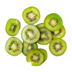 Fototapeta premium Kiwi slice isolated on transparent background