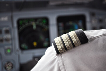 Pilotenschleife im Airbus A320 Cockpit