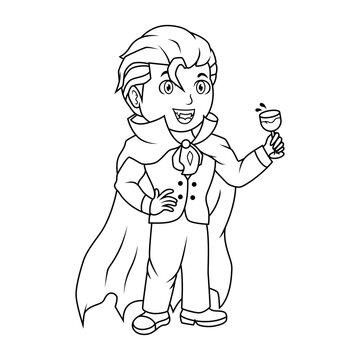 cartoon vampire holding wine glass clip art preview
