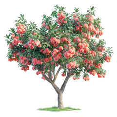 Obraz premium Peach tree isolated on transparent background