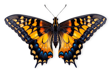Beautiful Swallowtail butterfly isolated on a white background with clipping path