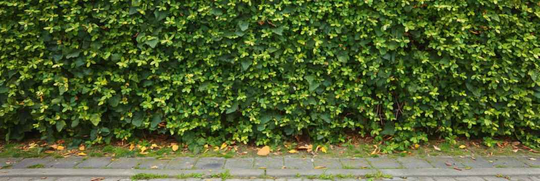 Dense ivy covering a brick wall.