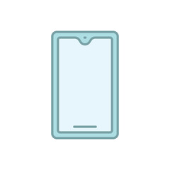 Blue Line Mobile Phone Call vector icon