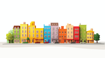 Three dimensional render of diorama of colorful city