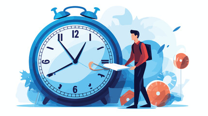 Time count fast delivery and accuracy concept Flat vector