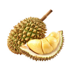 Obraz premium Ripe Durian isolated on transparent background