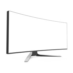 Ultra Wide Computer Monitor with Blank White Screen Isolated - 765515379