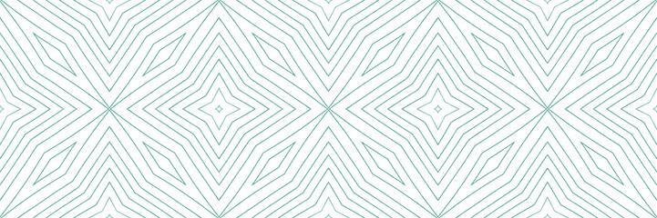 Textured stripes seamless border. Turquoise - obrazy, fototapety, plakaty