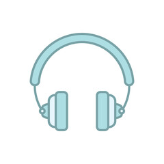 Blue Line Headphone Call vector icon