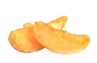 Fried potato isolated on white