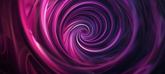 Obraz premium Abstract background with pink spiral in dark purple color. Modern wallpaper design for your project. The concept of the swirl effect on the wall. Dark purple background with 3d effect swirl for design