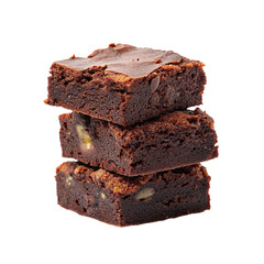 Stack of brownie. isolated on transparent background.