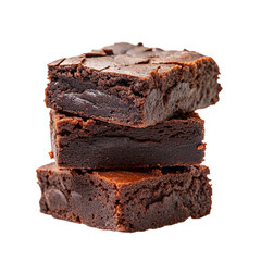 Stack of brownie. isolated on transparent background.