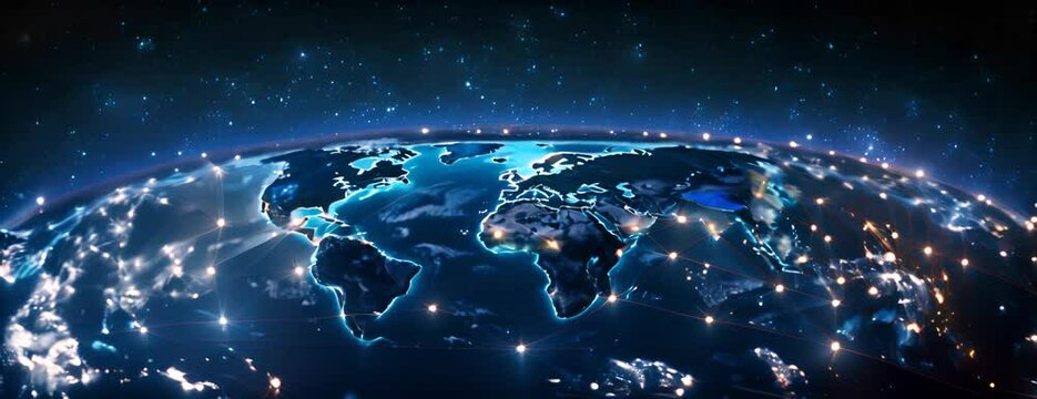 distribution and delivery concept, global business communication network, planet elements of the image furnished by NASA 4K Video