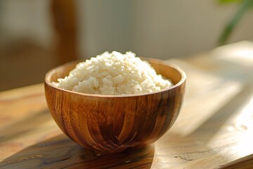a bowl of rice on a table
