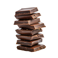 Stack of chocolate bar. isolated on transparent background.