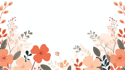 Vector Floral Background With Copy Space Flat vector - obrazy, fototapety, plakaty