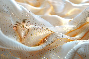 Flowing weave patterns of gold and white - obrazy, fototapety, plakaty