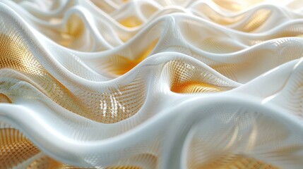 Flowing weave patterns of gold and white