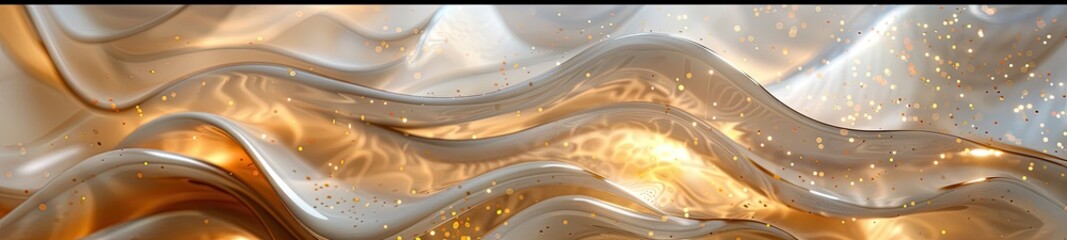 Flowing weave patterns of gold and white