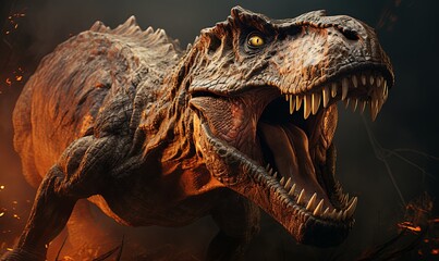 Close Up of Dinosaur Roaring