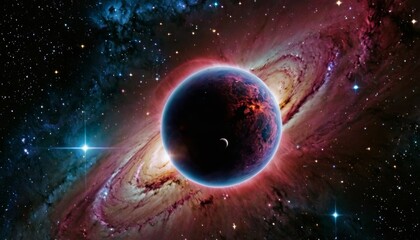 Obraz premium planet from outer space. Space nebula. Cosmic cluster of stars. Outer space background