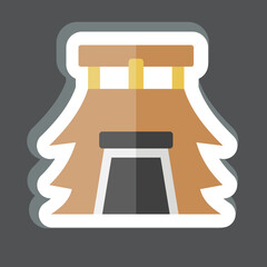 Sticker House. related to Prehistoric symbol. simple design editable. simple illustration