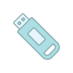 Blue Line Flash Drive Call vector icon