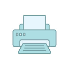 Blue Line Printer Call vector icon