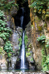 The waterfall Salto do Cabrito in the Sao Miguel island ,Azores, Portugal - 765521142