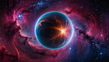 spherical panorama. Space background with nebula and stars