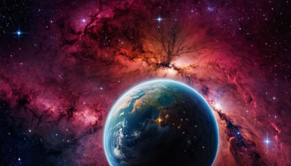 Fototapeta premium spherical panorama. Space background with nebula and stars