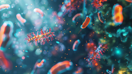 Explore the potential of nanotechnology in combating antibiotic resistance, as nano-formulations deliver antimicrobial agents with enhanced efficacy,  - obrazy, fototapety, plakaty