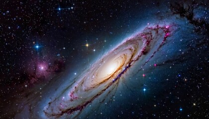 Fototapeta premium Stunning realistic wallpaper of a deep space starry astrophotography universe cosmos space background