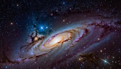 Stunning realistic wallpaper of a deep space starry astrophotography universe cosmos space background