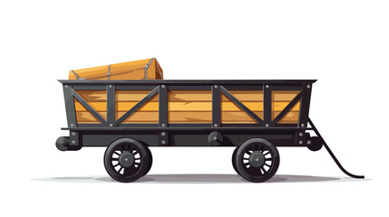 Working trolley for transporting cargo. Flat vector 