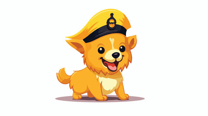 Yellow dog pirate Flat vector isolated on white background