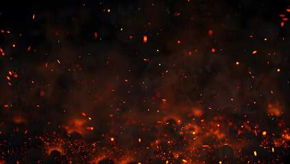 Obraz premium Fire on black background.