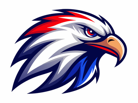 Eagle Head Logo with Blue, White, and Red Color