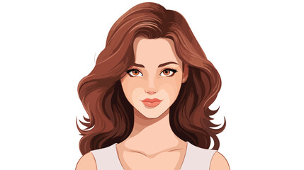 Young woman face cartoon character isolated icon design