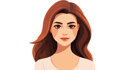 Young woman face cartoon character isolated icon design