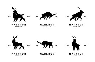 Markhor head animal logo design inspiration
