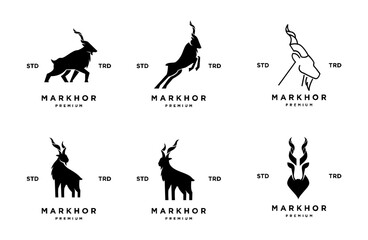 Markhor head animal logo design inspiration