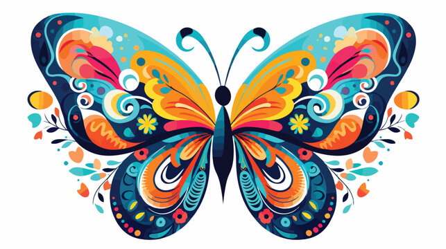 Mishi32. Doodle abstract butterfly. Vector illustration