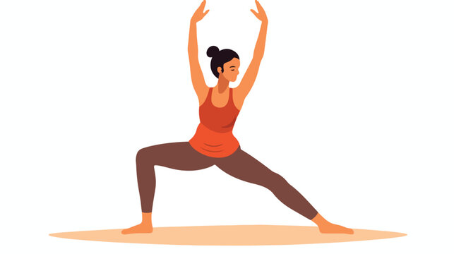 Mishi32. Doodle illustration of woman doing yoga 