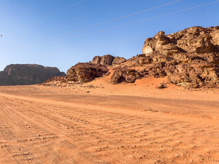 Magical Rock Formations in the Desert under the blue sky