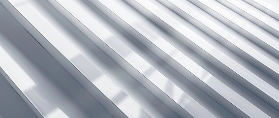 Fototapeta premium Abstract white background with diagonal lines and shadows