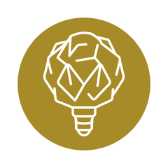 Light bulb crystal black line icon.