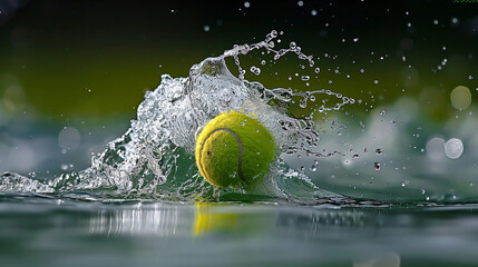 tennis ball in water